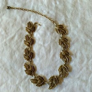 Vintage gold leaf choker